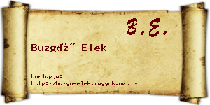 Buzgó Elek névjegykártya
